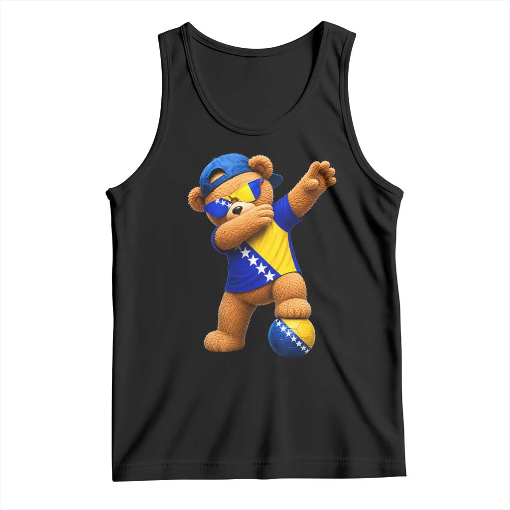 Funny Bosnia Teddy Bear Dabbing Fudbal Fan Gift Tank Top