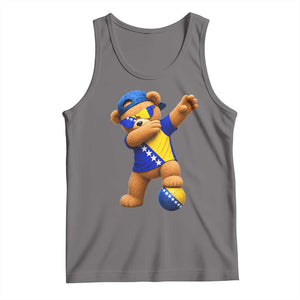 Funny Bosnia Teddy Bear Dabbing Fudbal Fan Gift Tank Top