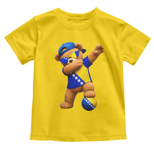 Funny Bosnia Teddy Bear Dabbing Fudbal Fan Gift Toddler T Shirt