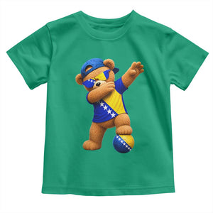 Funny Bosnia Teddy Bear Dabbing Fudbal Fan Gift Toddler T Shirt