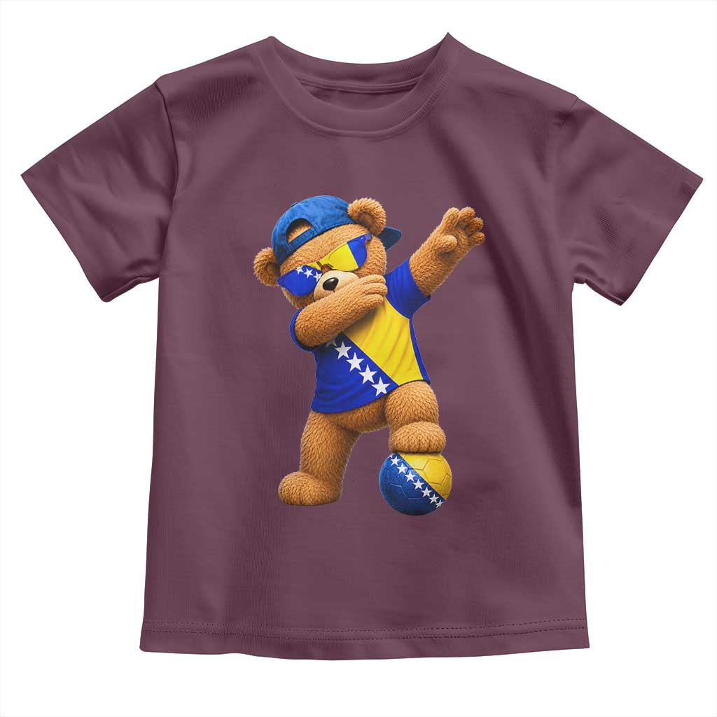Funny Bosnia Teddy Bear Dabbing Fudbal Fan Gift Toddler T Shirt