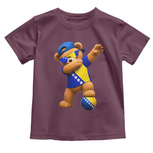 Funny Bosnia Teddy Bear Dabbing Fudbal Fan Gift Toddler T Shirt