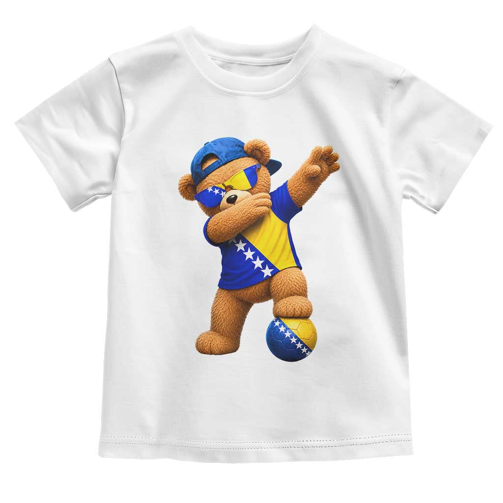 Funny Bosnia Teddy Bear Dabbing Fudbal Fan Gift Toddler T Shirt