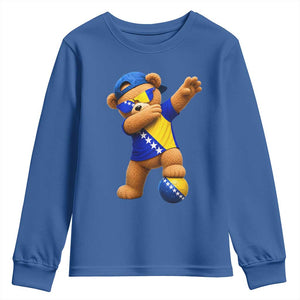 Funny Bosnia Teddy Bear Dabbing Fudbal Fan Gift Youth Sweatshirt