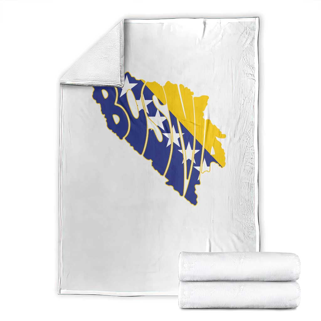 Bosnia And Herzegovina Word Art Map Throw Blanket Bosnian Pride Gift