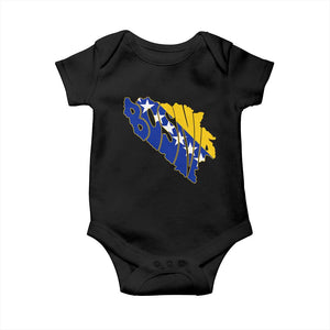 Bosnia And Herzegovina Word Art Map Baby Onesie Bosnian Pride Gift