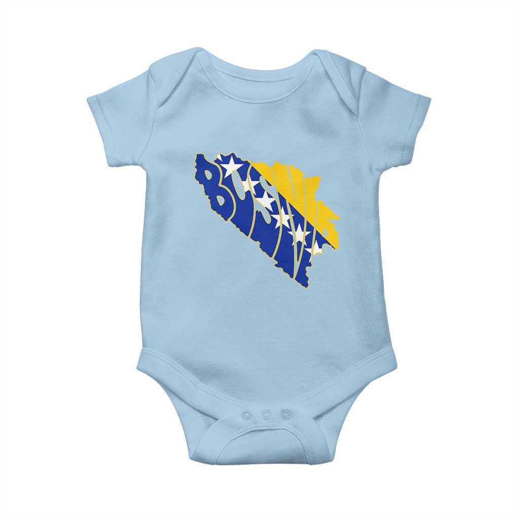 Bosnia And Herzegovina Word Art Map Baby Onesie Bosnian Pride Gift