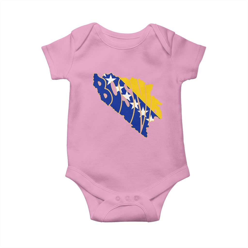 Bosnia And Herzegovina Word Art Map Baby Onesie Bosnian Pride Gift