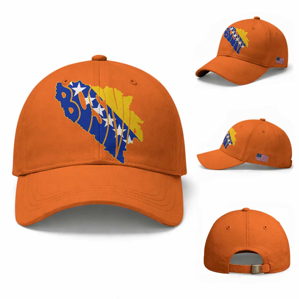 Bosnia And Herzegovina Word Art Map Baseball Cap Bosnian Pride Gift