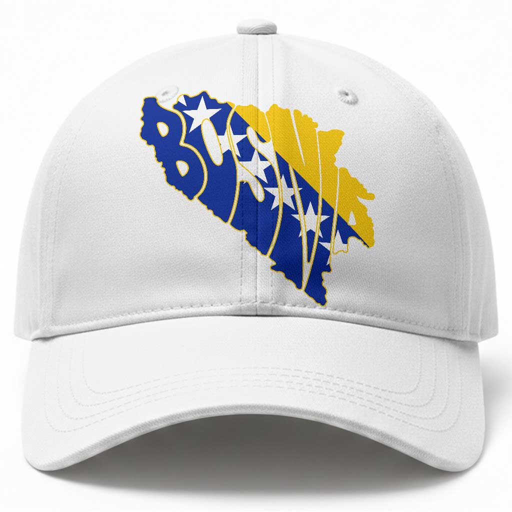 Bosnia And Herzegovina Word Art Map Baseball Cap Bosnian Pride Gift TS12 Print Your Wear