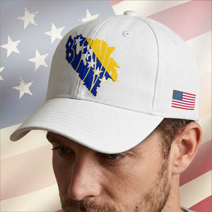 Bosnia And Herzegovina Word Art Map Baseball Cap Bosnian Pride Gift
