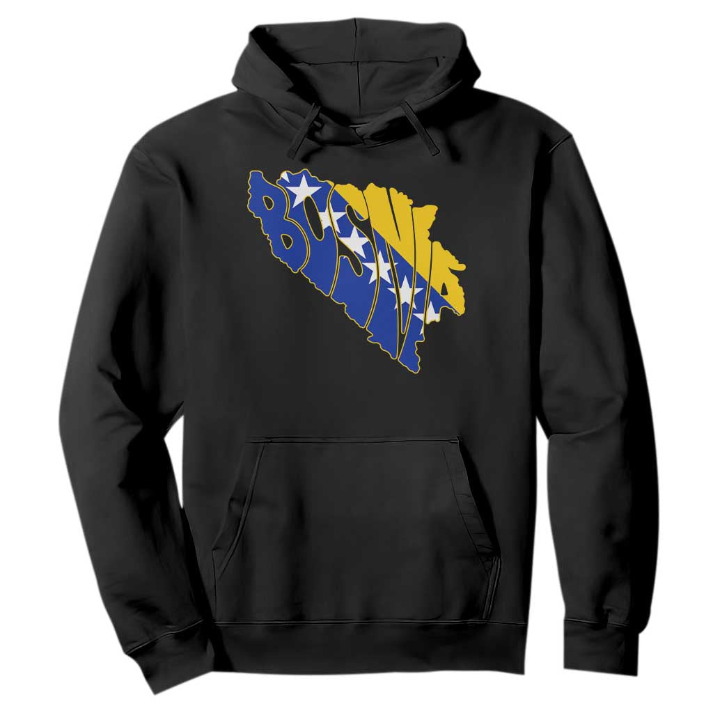 Bosnia And Herzegovina Word Art Map Hoodie Bosnian Pride Gift
