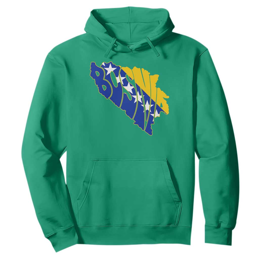 Bosnia And Herzegovina Word Art Map Hoodie Bosnian Pride Gift