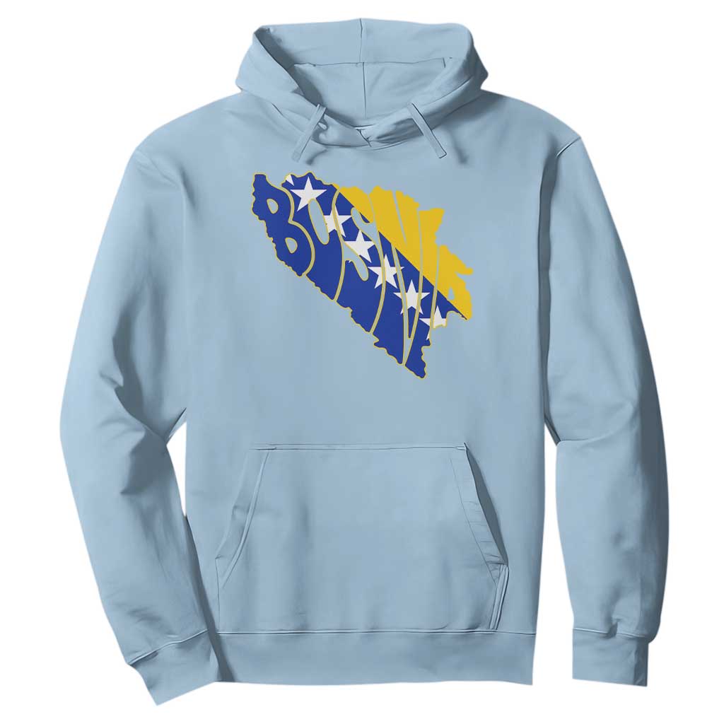 Bosnia And Herzegovina Word Art Map Hoodie Bosnian Pride Gift