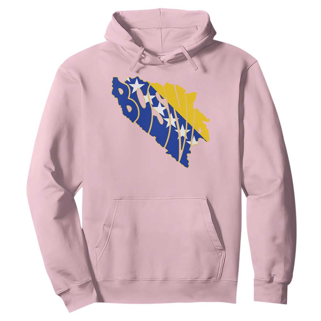 Bosnia And Herzegovina Word Art Map Hoodie Bosnian Pride Gift