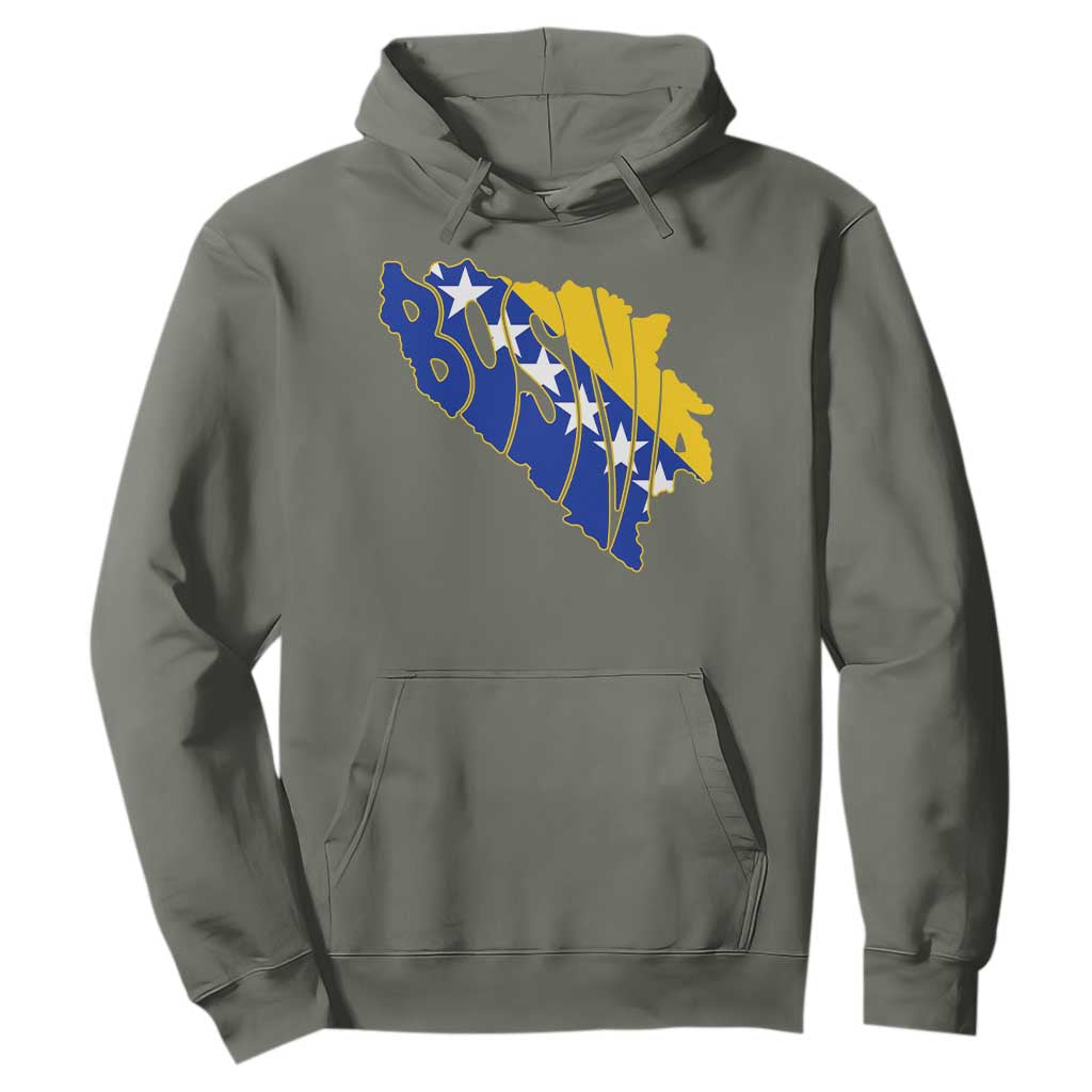 Bosnia And Herzegovina Word Art Map Hoodie Bosnian Pride Gift