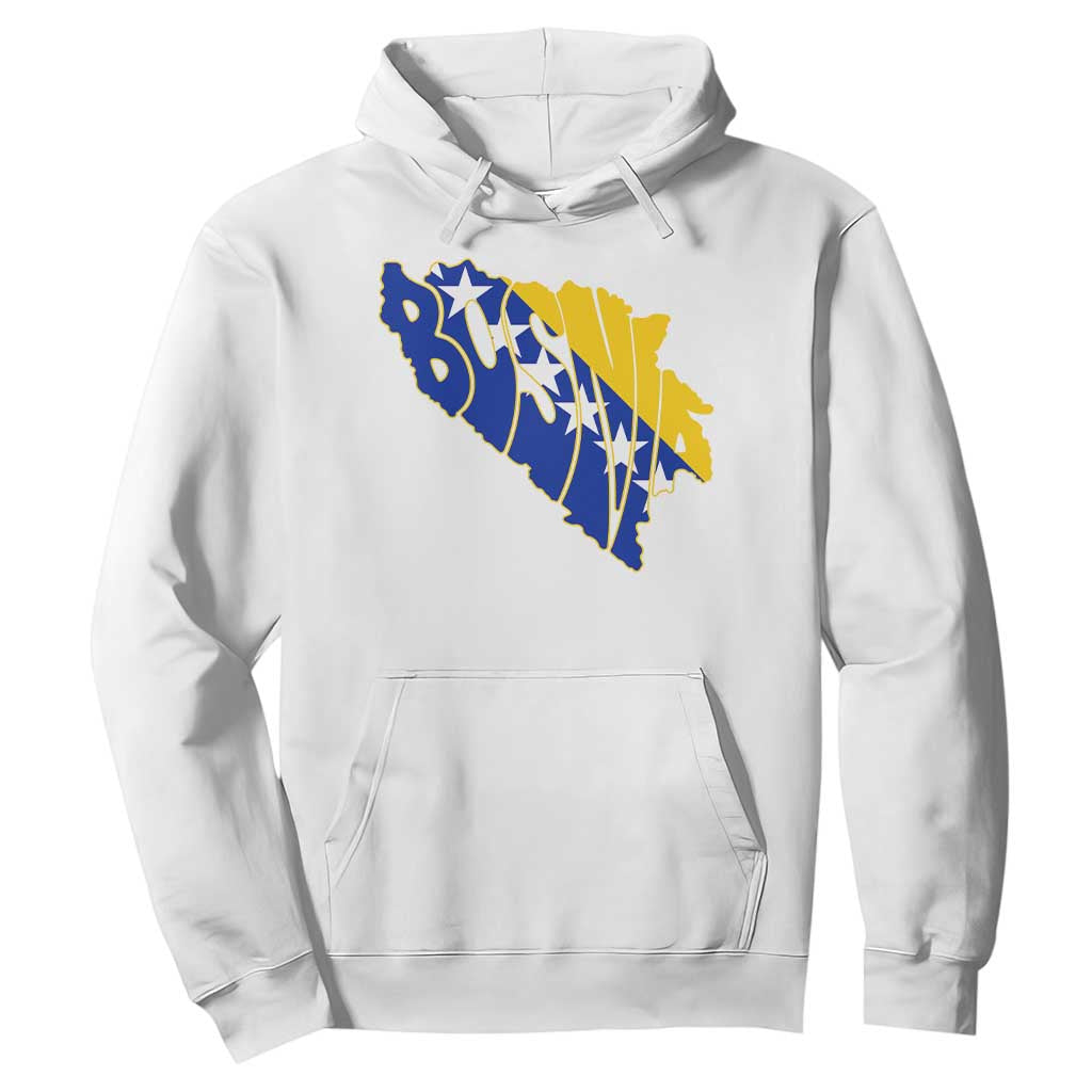 Bosnia And Herzegovina Word Art Map Hoodie Bosnian Pride Gift