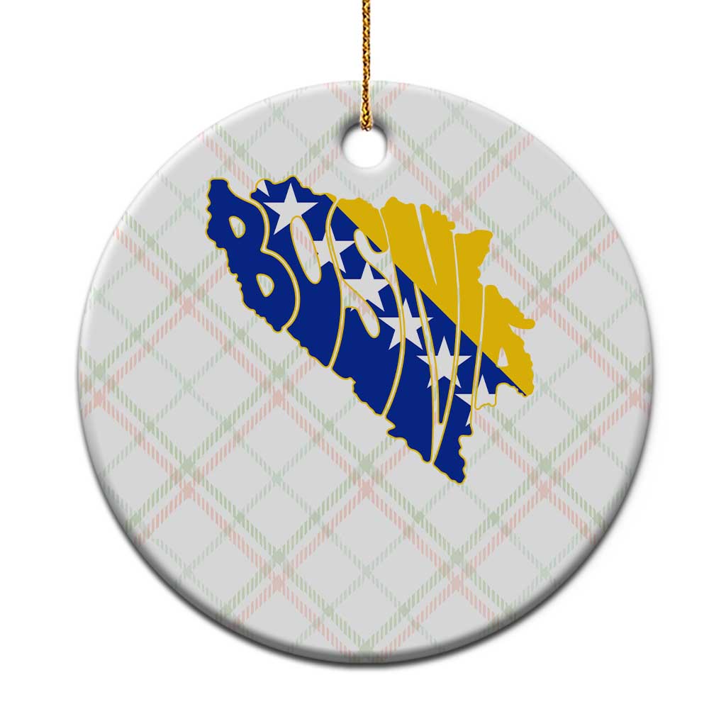 Bosnia And Herzegovina Word Art Map Ceramic Ornament Bosnian Pride Gift
