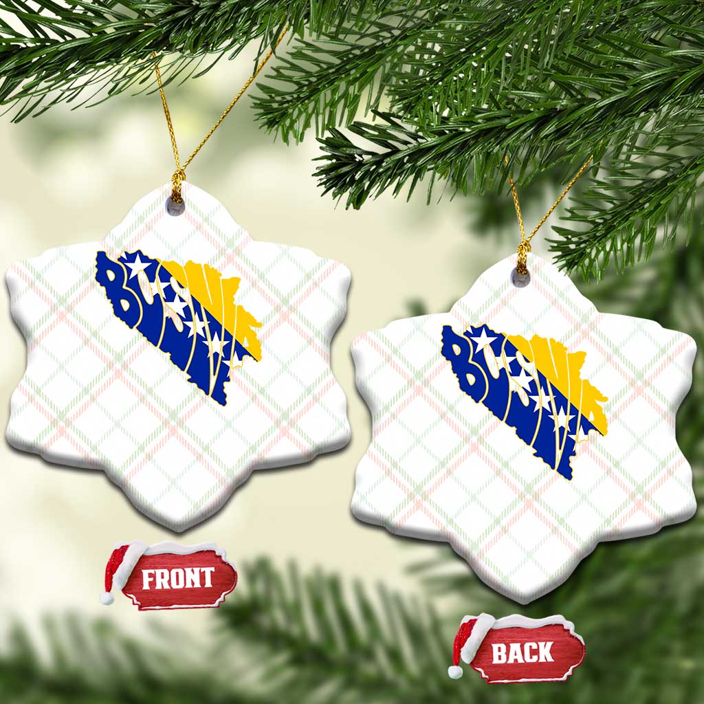 Bosnia And Herzegovina Word Art Map Ceramic Ornament Bosnian Pride Gift