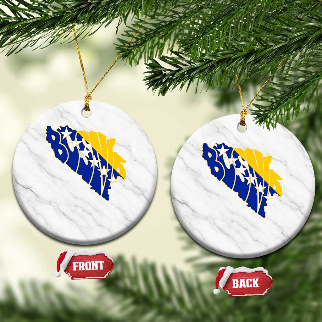 Bosnia And Herzegovina Word Art Map Ceramic Ornament Bosnian Pride Gift