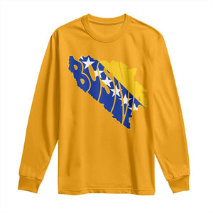 Bosnia And Herzegovina Word Art Map Long Sleeve Shirt Bosnian Pride Gift