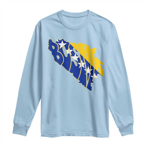 Bosnia And Herzegovina Word Art Map Long Sleeve Shirt Bosnian Pride Gift