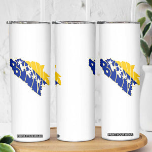 Bosnia And Herzegovina Word Art Map Skinny Tumbler Bosnian Pride Gift