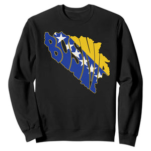 Bosnia And Herzegovina Word Art Map Sweatshirt Bosnian Pride Gift