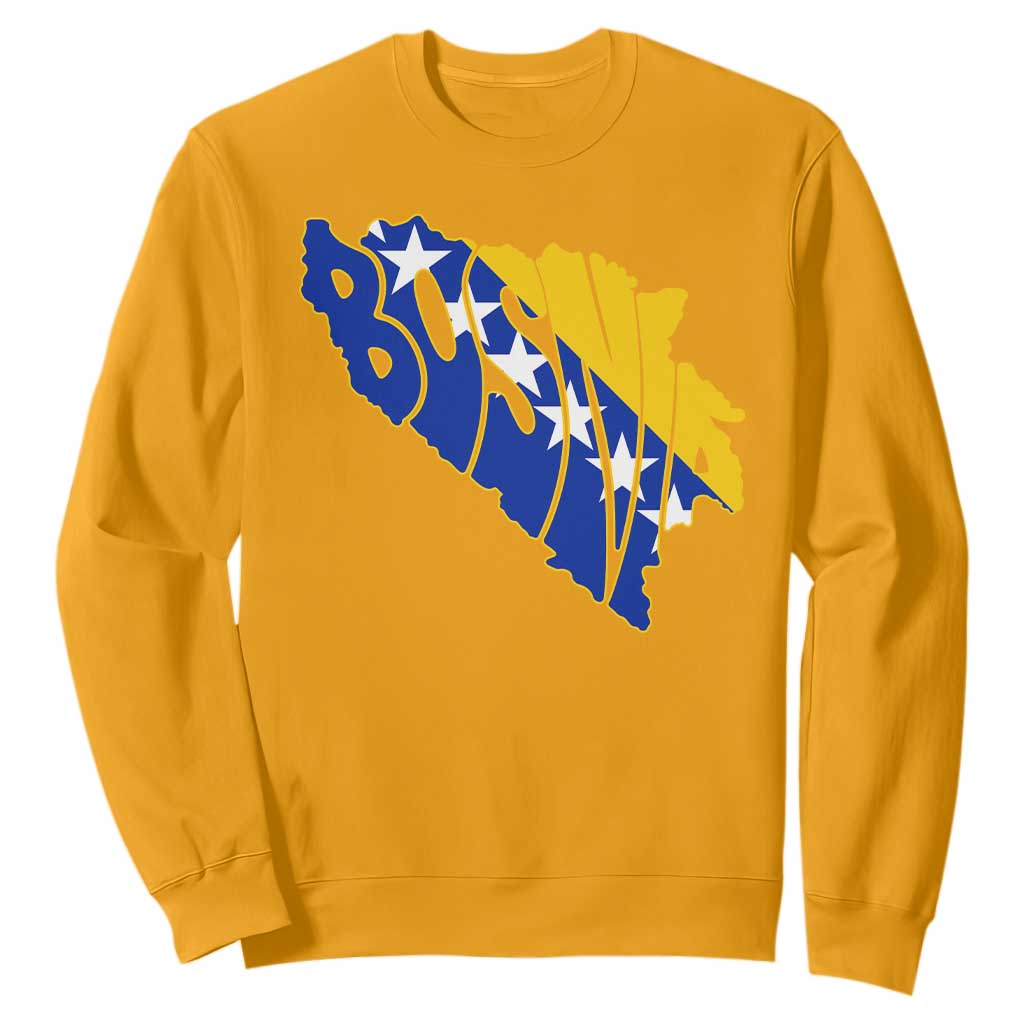 Bosnia And Herzegovina Word Art Map Sweatshirt Bosnian Pride Gift