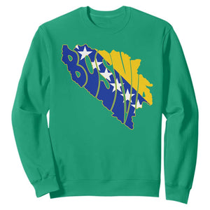 Bosnia And Herzegovina Word Art Map Sweatshirt Bosnian Pride Gift