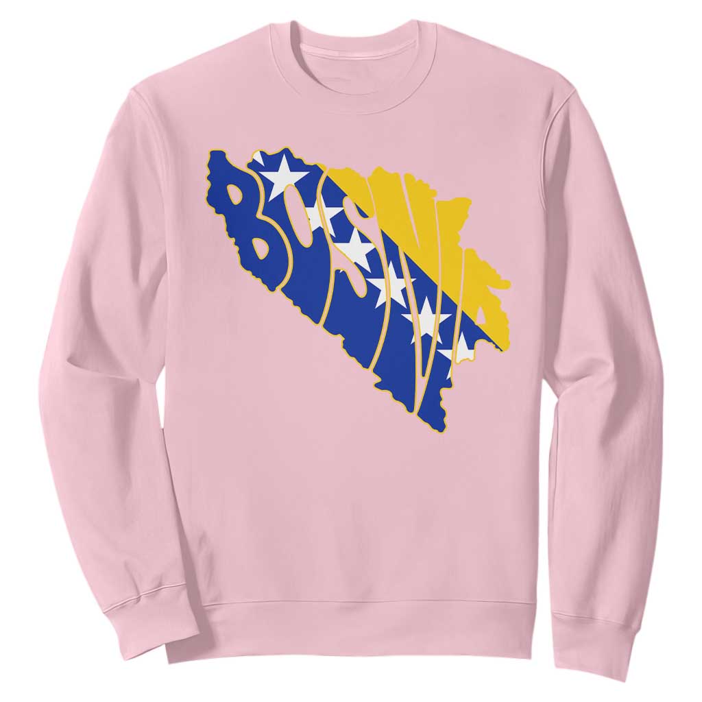 Bosnia And Herzegovina Word Art Map Sweatshirt Bosnian Pride Gift