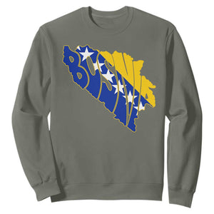 Bosnia And Herzegovina Word Art Map Sweatshirt Bosnian Pride Gift