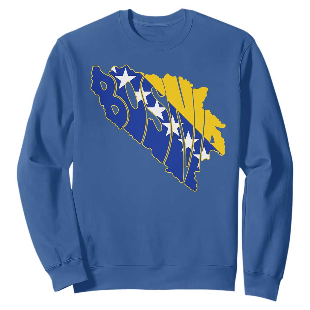Bosnia And Herzegovina Word Art Map Sweatshirt Bosnian Pride Gift