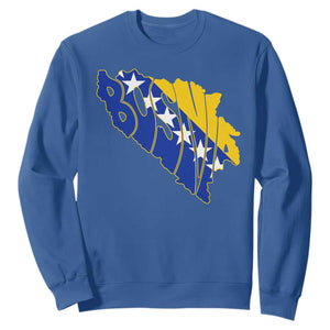 Bosnia And Herzegovina Word Art Map Sweatshirt Bosnian Pride Gift