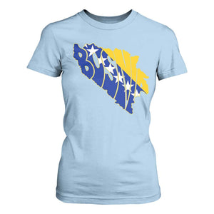 Bosnia And Herzegovina Word Art Map T Shirt For Women Bosnian Pride Gift