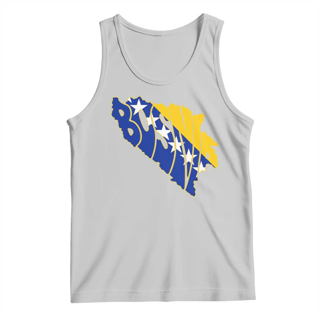 Bosnia And Herzegovina Word Art Map Tank Top Bosnian Pride Gift