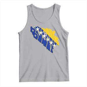 Bosnia And Herzegovina Word Art Map Tank Top Bosnian Pride Gift