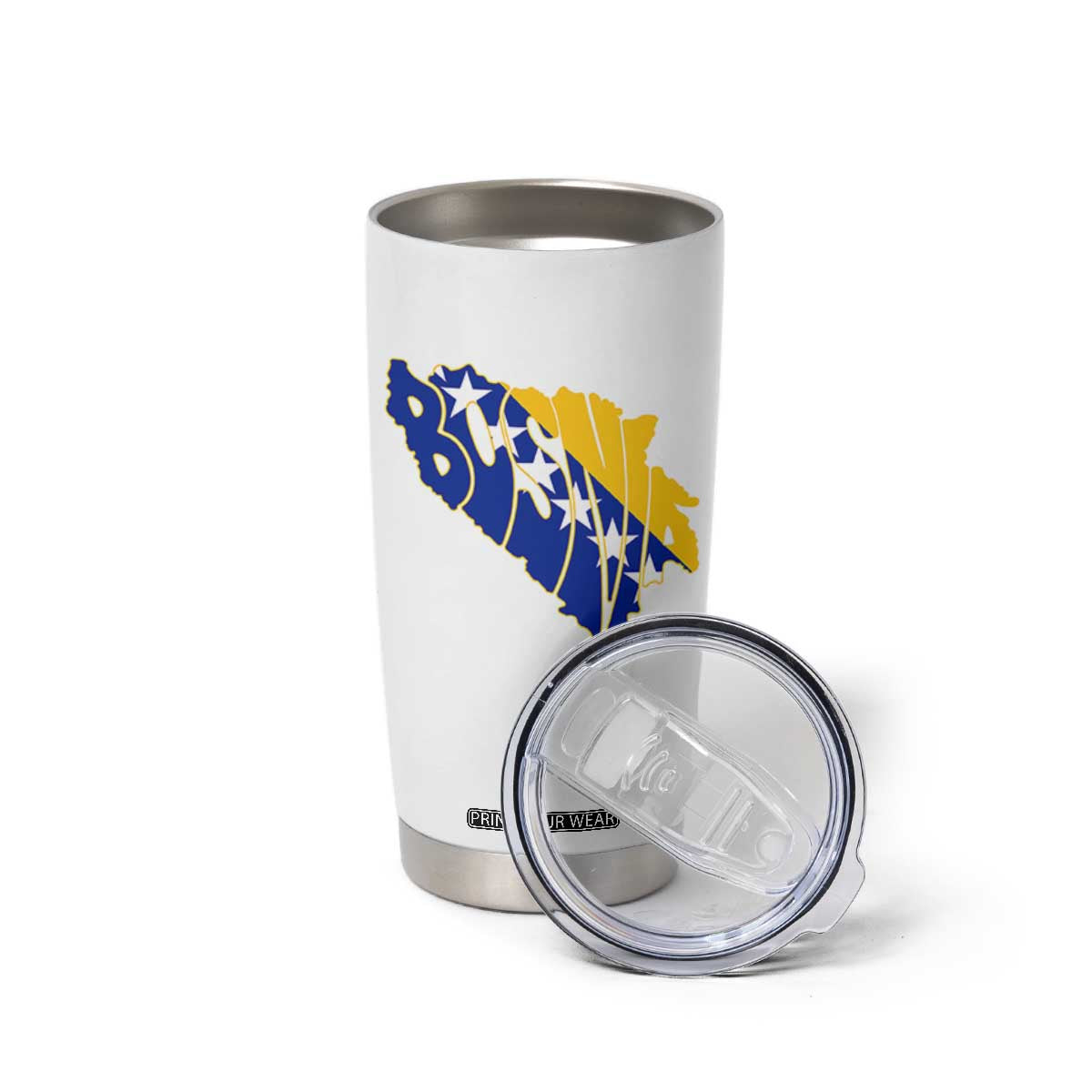 Bosnia And Herzegovina Word Art Map Tumbler Cup Bosnian Pride Gift