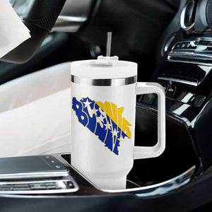 Bosnia And Herzegovina Word Art Map Tumbler With Handle Bosnian Pride Gift