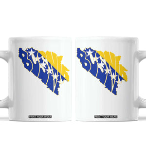 Bosnia And Herzegovina Word Art Map Coffee Mug Bosnian Pride Gift