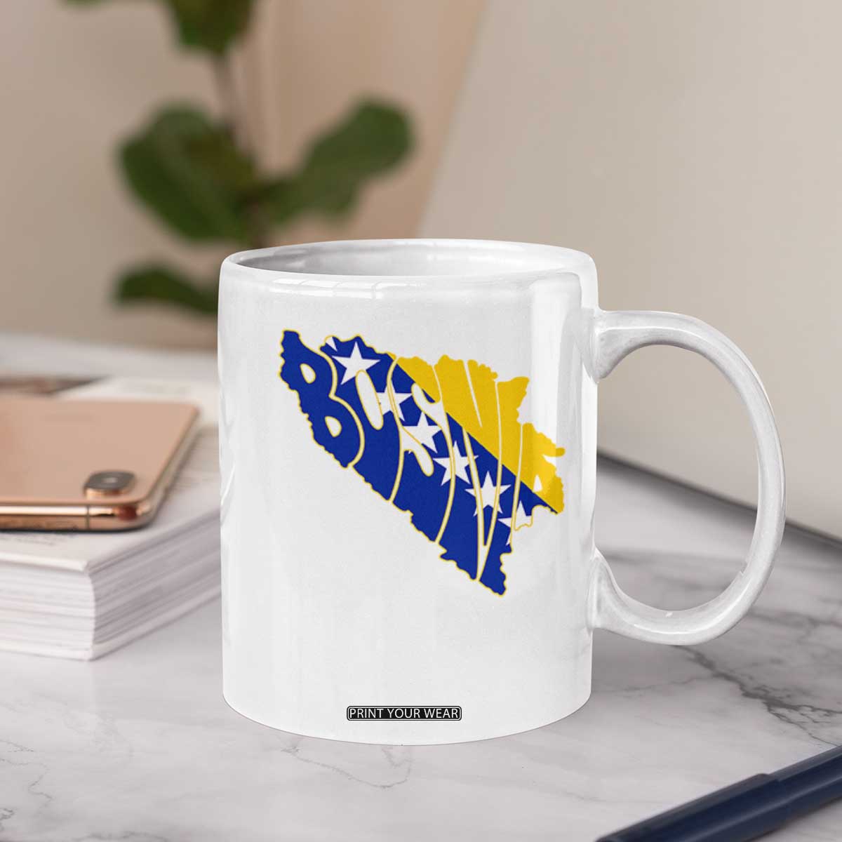 Bosnia And Herzegovina Word Art Map Coffee Mug Bosnian Pride Gift