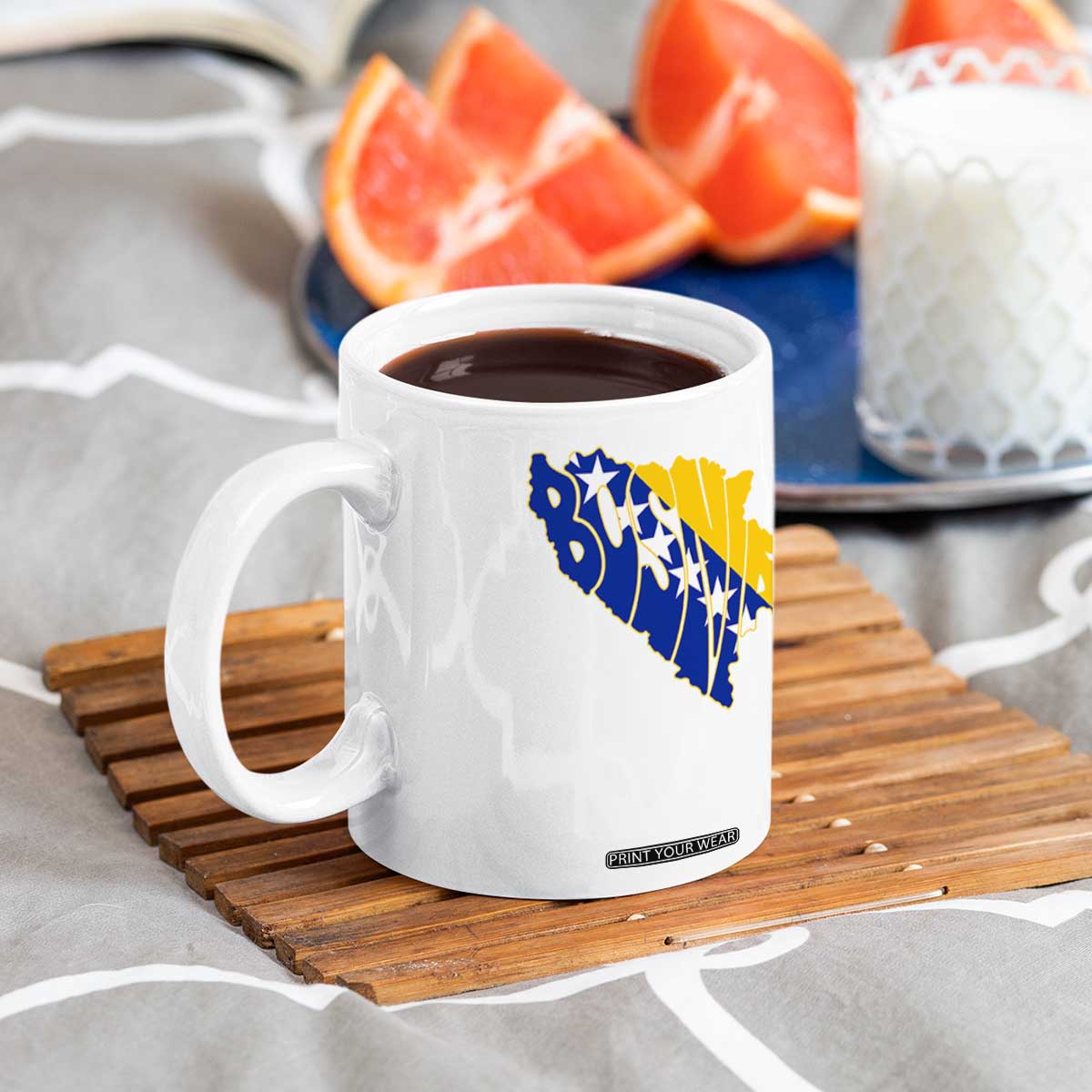 Bosnia And Herzegovina Word Art Map Coffee Mug Bosnian Pride Gift