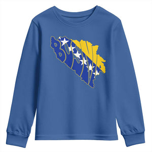 Bosnia And Herzegovina Word Art Map Youth Sweatshirt Bosnian Pride Gift
