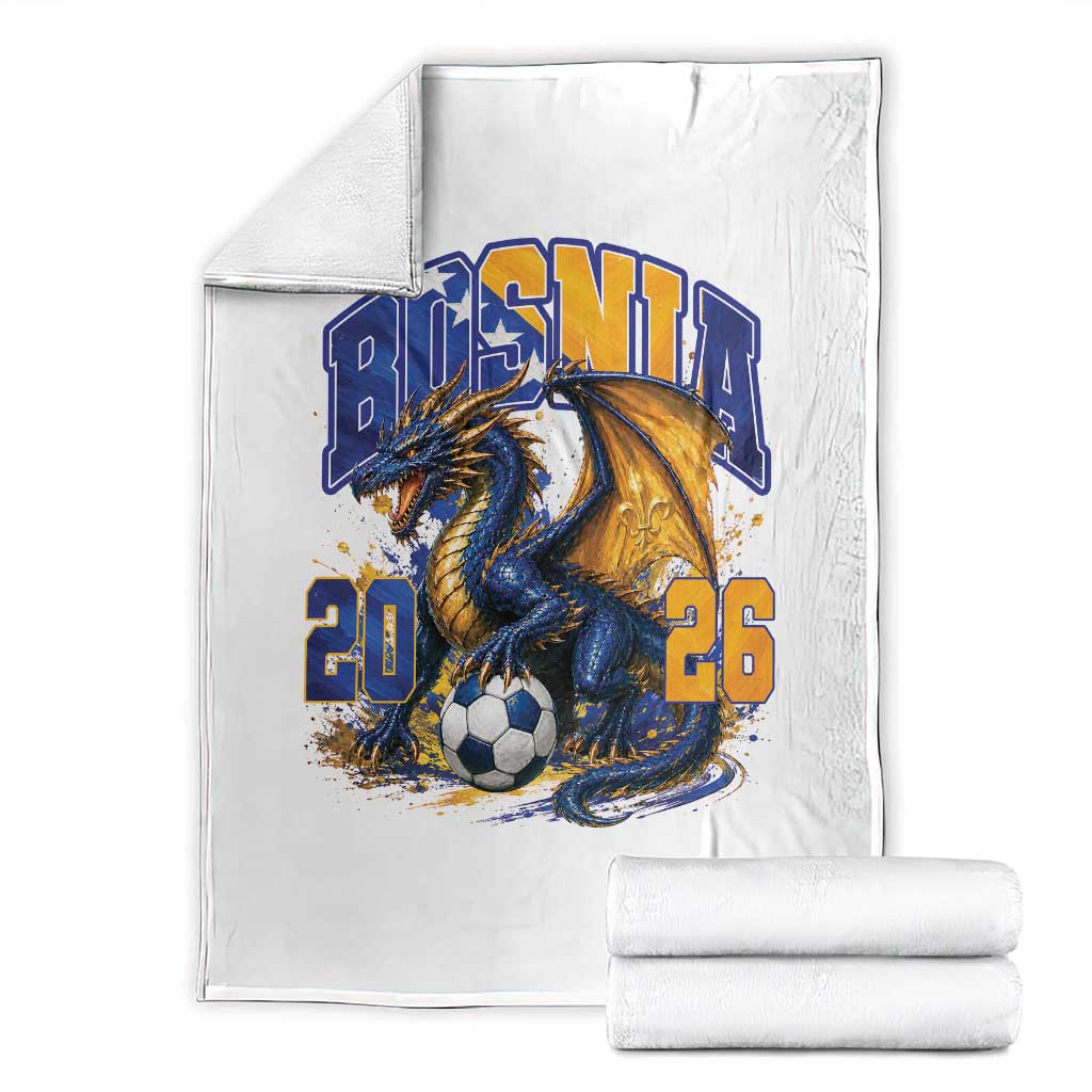Bosnian Dragon Fudbal Fan Throw Blanket Bosnia And Herzegovina Pride