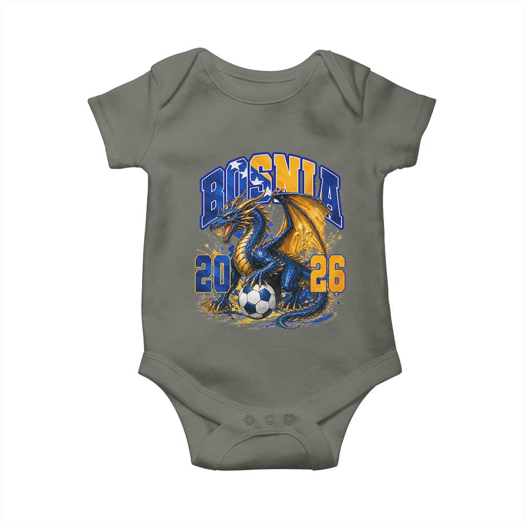 Bosnian Dragon Fudbal Fan Baby Onesie Bosnia And Herzegovina Pride