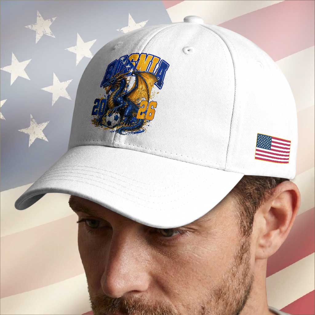 Bosnian Dragon Fudbal Fan Baseball Cap Bosnia And Herzegovina Pride
