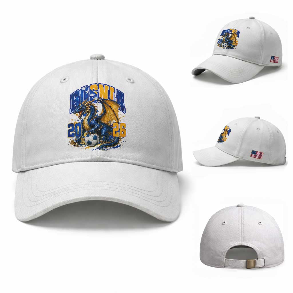 Bosnian Dragon Fudbal Fan Baseball Cap Bosnia And Herzegovina Pride