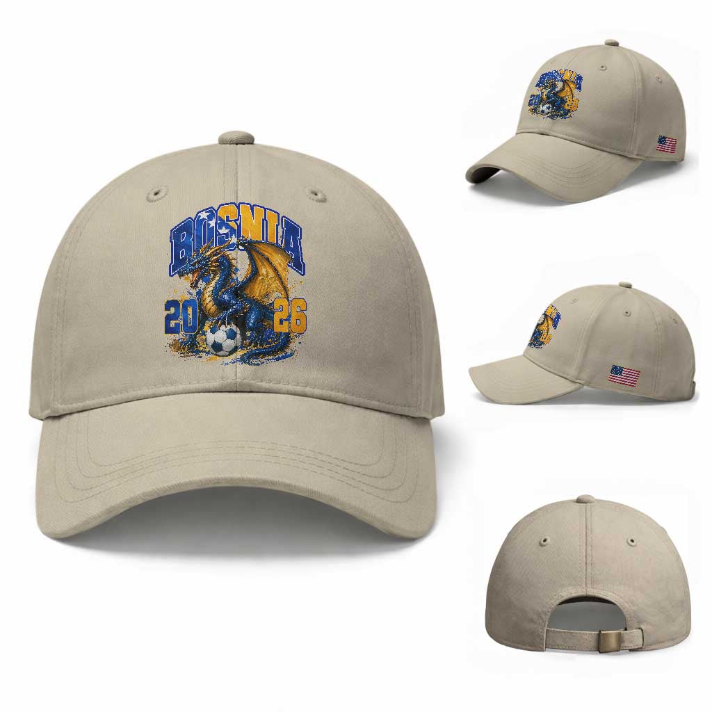 Bosnian Dragon Fudbal Fan Baseball Cap Bosnia And Herzegovina Pride