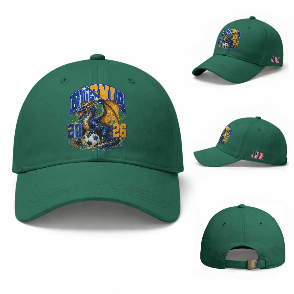 Bosnian Dragon Fudbal Fan Baseball Cap Bosnia And Herzegovina Pride