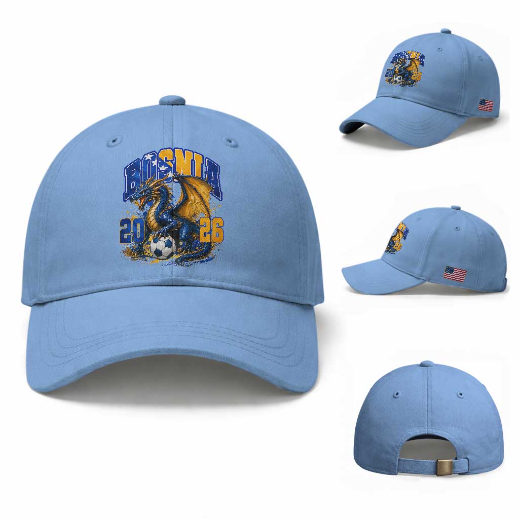 Bosnian Dragon Fudbal Fan Baseball Cap Bosnia And Herzegovina Pride